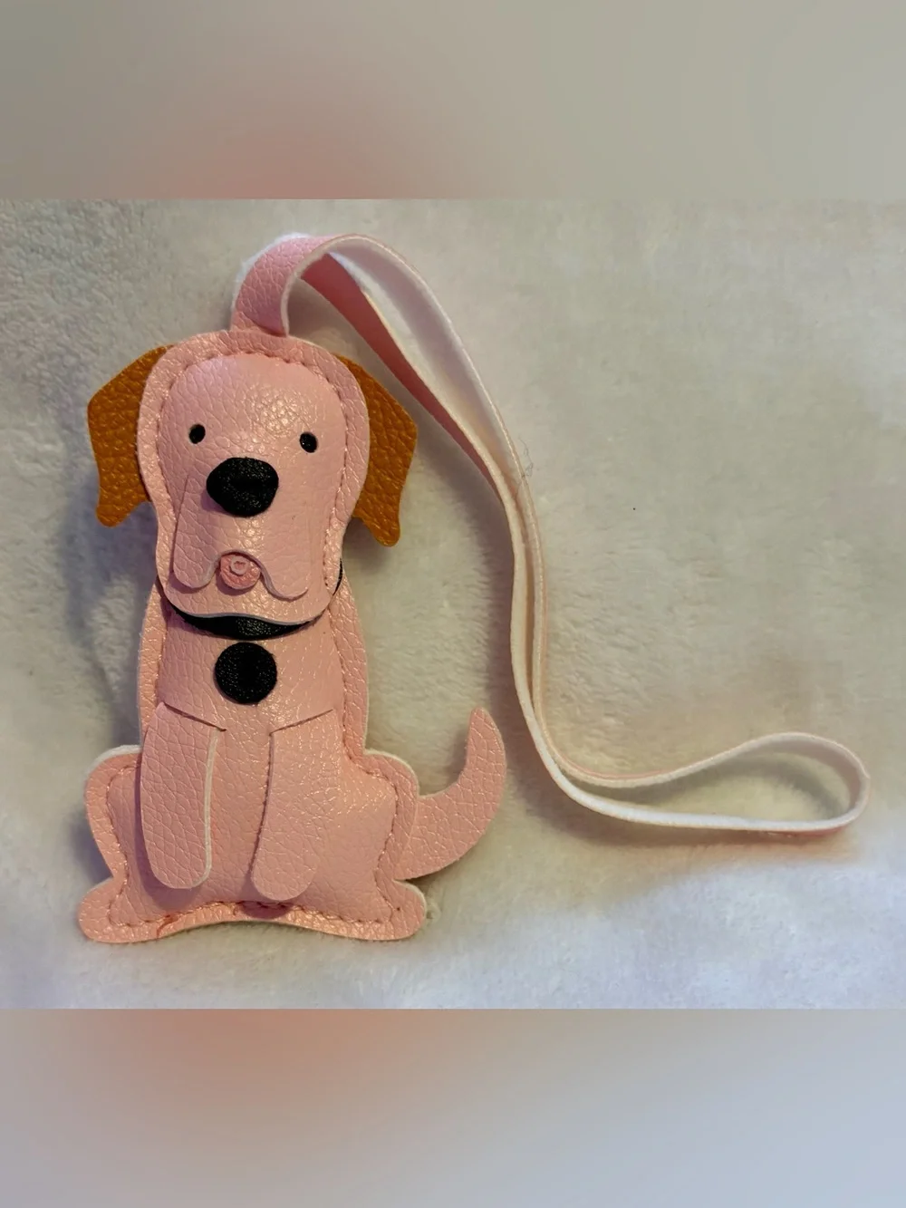 Pink Dog-Shaped Bag Charm